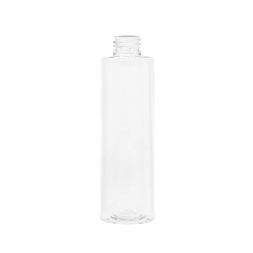Bezbarwna butelka 200 ml, plastikowa, smukła, wysoka, projekty premium, koncentraty zapachowe do wnętrz, mieszanki pielęgnacyjne, kosmetyk hotelowy, SPA, 200 ml PET 24/410.