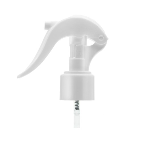 Mini trigger biały, lekki, nowoczesny, funkcjonalny spryskiwacz, do aplikacji płynów, chemia gospodarcza, ogrodnictwo, motoryzacja, preparaty dezynfekujące, gwint 24/410, TR WH 24/410.