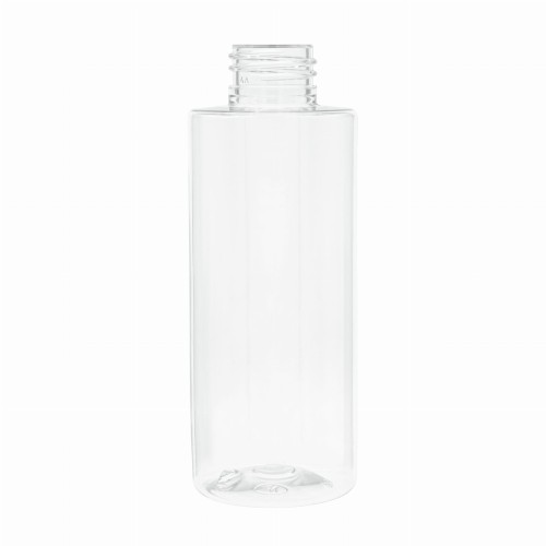 Transparentna butelka PET 150 ml z gwintem 24/410 i cylindrycznym kształtem CR. Przezroczyste opakowanie do kosmetyków, wcierek, serum, odżywek, płynów pielęgnacyjnych i preparatów fryzjerskich, trychologicznych oraz beauty.