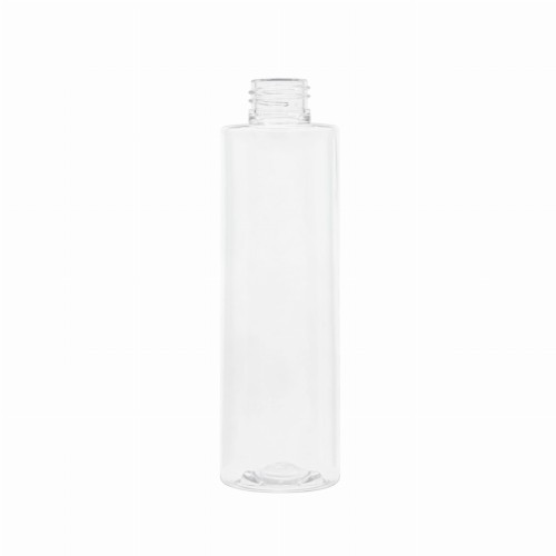 Bezbarwna butelka 200 ml, plastikowa, smukła, wysoka, projekty premium, koncentraty zapachowe do wnętrz, mieszanki pielęgnacyjne, kosmetyk hotelowy, SPA, 200 ml PET 24/410.