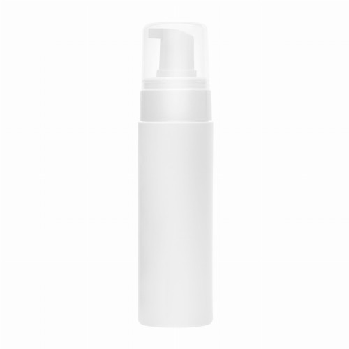 Biała butelka 200 ml HDPE, w zestawie z białą pompką pianotwórczą, spieniającą, równomierna piana, estetyczna, pianki do twarzy, do brody, produkty dermatologiczne, preparaty do czyszczenia, 200 ml HDPE 43/400+PS WH 43/400.