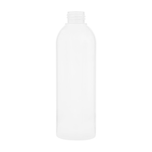 Mleczna butelka LDPE 250 ml z gwintem 24/410 i kształtem BR. Miękkie opakowanie typu squeeze do kosmetyków, wcierek, olejków, preparatów technicznych, farb, pigmentów, lekkich smarów i produktów dozowanych przez ściskanie.