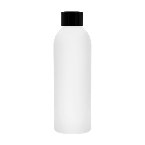 Biała butelka 250 ml HDPE, w zestawie z czarną nakrętką, gładką, możliwość wielokrotnego użytku, szczelne zamknięcie, kosmetyki płynne, toniki, płyny miceralne, produkty laboratoryjne, kosmetyki samochodowe, 250 ml HDPE + NAK BL 24/410.