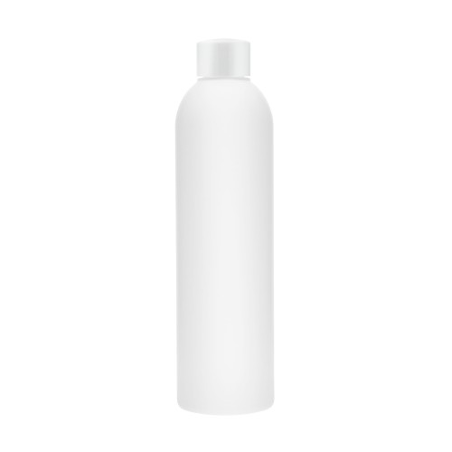 Biała butelka 300 ml HDPE, w zestawie z białą, gładką nakrętką, solidne opakowanie, możliwość wielokrotnego użytku, bezpieczne dla dzieci, preparaty serwisowe, płyny do sprzątania, domowe mieszanki czyszczące, 300 ml HDPE + NAK WH 24/410.