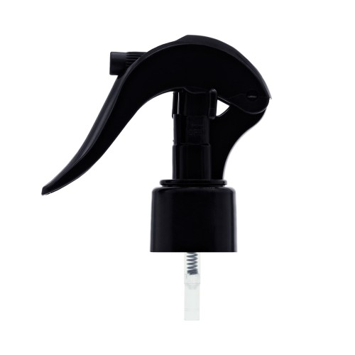 Mini trigger czarny, lekki, nowoczesny, funkcjonalny spryskiwacz, do aplikacji płynów, chemia gospodarcza, ogrodnictwo, motoryzacja, preparaty dezynfekujące, gwint 24/410, TR BL 24/410.