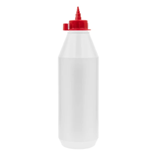 Butelka elastyczna PE 500 ml z aplikatorem Dzióbek Aplikator czerwony
