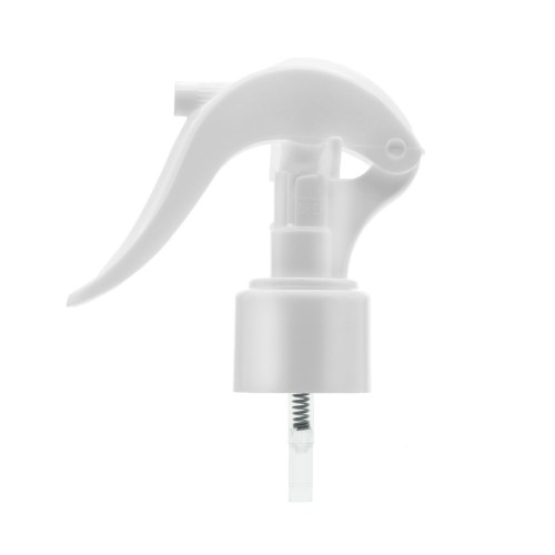 Mini trigger biały, lekki, nowoczesny, funkcjonalny spryskiwacz, do aplikacji płynów, chemia gospodarcza, ogrodnictwo, motoryzacja, preparaty dezynfekujące, gwint 24/410, TR WH 24/410.