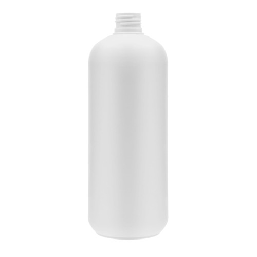 Biała butelka HDPE 500ml, lekka, trwała, odporna chemicznie, do detailingu, do kosmetyków, szamponów, balsamów, preparatów płynnych, gwint 28/410, 500 HDPE WH 28/410.