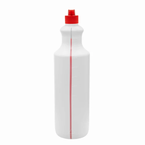 Flip-top 1000 ml Butelka HDPE biała z zamknięciem typu fliptop czerwony 28/410