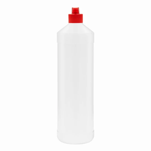 Flip-top 1000 ml Butelka HDPE mleczna z zamknięciem typu fliptop czerwony 28/410