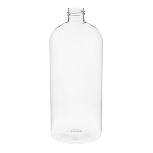 Bezbarwna butelka, plastikowa, 500 ml PET, lekka, wytrzymała, do zastosowań domowych, środki czystości, środki ogrodnicze, gwint 24/410, 500 ml PET 24/410.