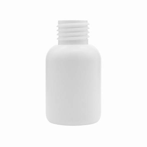 Butelka HDPE 50 ml, wytrzymała, lekka, odporna na chemię, do kosmetyków, preparatów technicznych, próbek, gwint 24/410, 50 HDPEBRWH 24/410.