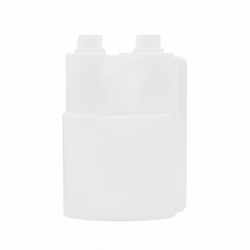 Profesjonalna butelka combo 500 ml z podwójną komorą, szczelna konstrukcja dwa w jednym, do suplementów diety dla zwierząt, środków czystości, preparatów technicznych, branża sprzątająca, 500HDPE2K 28/410.