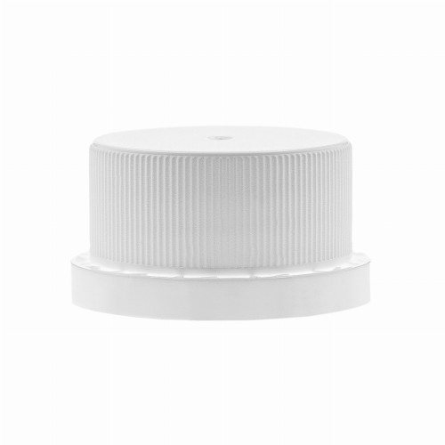 Nakrętka biała, zaprojektowana do pracy z butelką dwukomorową, z trwałego tworzywa, odporna na działanie chemiczne, szczelna, NAKPWH 28/410.