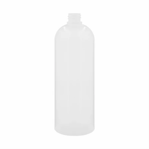Mleczna butelka elastyczna LDPE 1000 ml Boston Round z gwintem 28/410. Miękka butelka do ściskania do olejów technicznych, smarów, emulsji, chemii, detailingu oraz preparatów przemysłowych, serwisowych i warsztatowych.