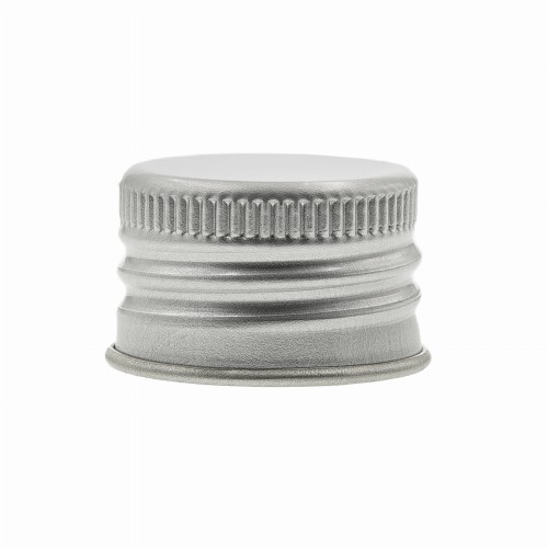 Aluminiowa nakrętka, estetyczna, trwała, do butelek kosmetycznych, technicznych, lekka, szczelna, profesjonalny wygląd, karbowana powierzchnia, gwint 24/410, NAKALU 24/410.