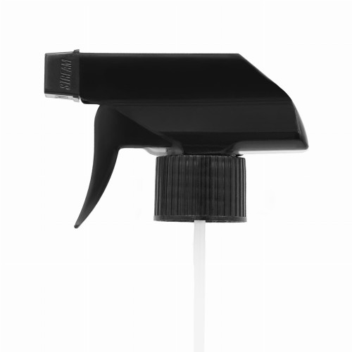 Czarny trigger/spryskiwacz, do aplikacji płynów czyszczących, detailing, ogrodnictwo, opryski roślin, środki przeciw owadom, równomierne rozpylanie, wygodna obsługa, TR BL 28/410.
