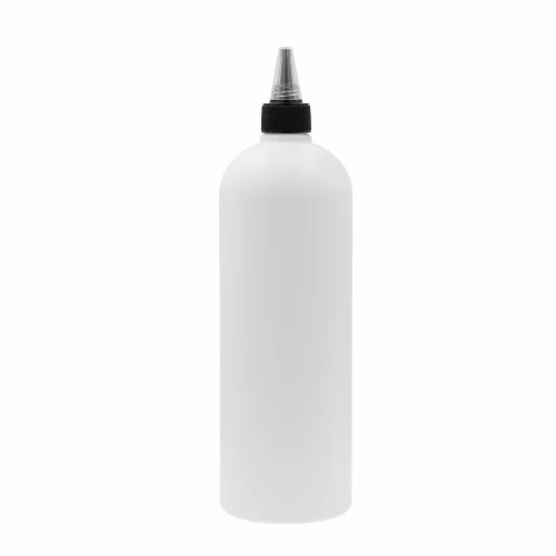 Butelka biała HDPE 1000 ml z aplikatorem 28/410 Dzióbek Aplikator