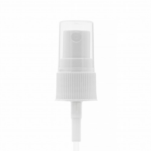 Biały atomizer ryflowany, karbowany 20/410, spryskiwacz typu mgiełka do aplikacji kosmetyków, perfum, toników, hydrolatów i płynów pielęgnacyjnych. Zamknięcie do butelek kosmetycznych. ATWH20/410.