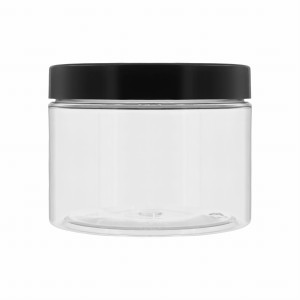 Słoik PET 500 ml do żywności nakrętka czarna 100/400