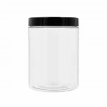Słoik PET 1000 ml do żywności nakrętka czarna 100/400