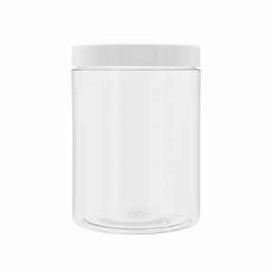 Słoik PET 1000 ml do żywności nakrętka biała 100/400
