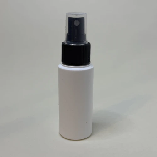 Atomizer 50 ml butelka cylindryczna HDPE atomizer czarny ryflowany 24/410