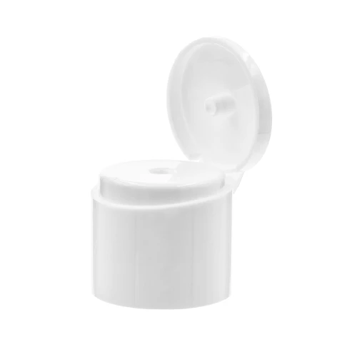 Biały flip-top 24/410 z otworem dozującym 2,5 mm do butelek HDPE. Praktyczne zamknięcie do opakowań kosmetycznych, butelek na szampony, odżywki, mydło w płynie, glicerynę oraz profesjonalne kosmetyki fryzjerskie.