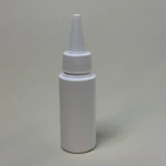 Butelka 50 ml cylindryczna HDPE Aplikator biały dzióbek Twist top off 24/410