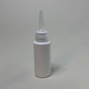 Butelka 50 ml cylindryczna HDPE Aplikator bezbarwny do kroplowania 24/410