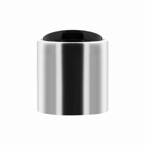 Czarno-srebrne zamknięcie Disc Top 24/410 do butelek HDPE. Gładki Disc Top z PP przeznaczony do butelek kosmetycznych i opakowań dla kosmetyków. Praktyczne zamknięcie do opakowań kosmetycznych 24/410.