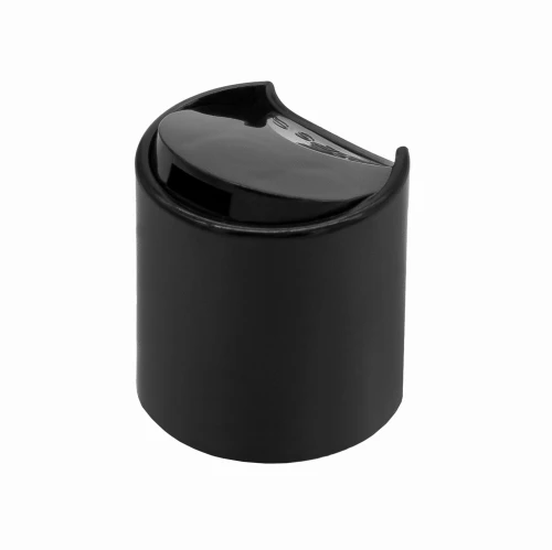 Zamknięcie typu DiscTop czarny, nowoczesne, funkcjonalne, estetyczne rozwiązanie, mechanizm naciśnij- otwórz, do szamponów, żeli pod prysznic, lekkie preparaty chemiczne, DTBL24410.