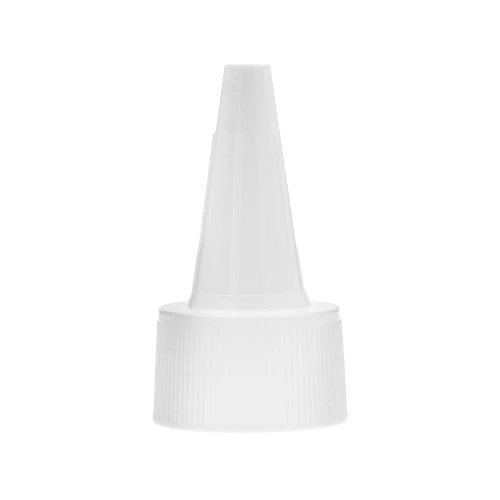 Biało-przezroczysty **aplikator dzióbek 24/410** PP/PE z otworem 3 mm do **butelki HDPE 100 ml**. Aplikator do wcierek, odżywek i kosmetyków wymagających dokładnego, kierunkowego dozowania. Wyprodukowany w Polsce.