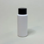Butelka 50 ml cylindryczna HDPE z nakrętką plastikową czarną