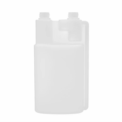 Profesjonalna butelka combo 1000 ml z podwójną komorą, szczelna konstrukcja dwa w jednym, trwałe tworzywo, do środków czystości, preparatów technicznych, branża sprzątająca, 1000HDPE2K 28/410.