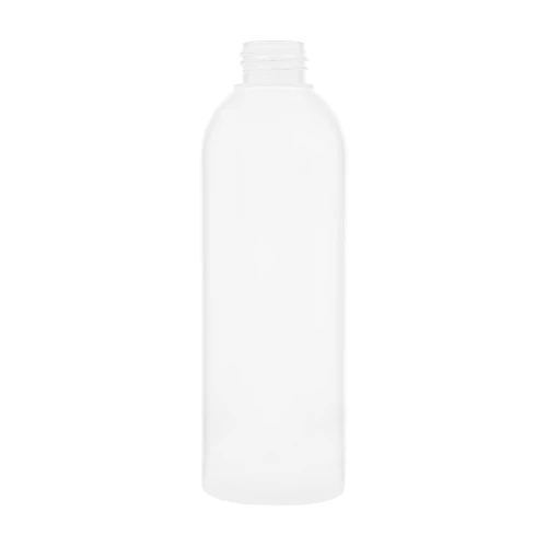 Mleczna butelka LDPE 250 ml z gwintem 24/410 i kształtem BR. Miękkie opakowanie typu squeeze do kosmetyków, wcierek, olejków, preparatów technicznych, farb, pigmentów, lekkich smarów i produktów dozowanych przez ściskanie.